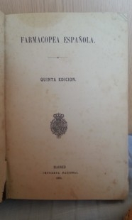 Libro antiguo. Año 1865. FARMACOPEA OFICIAL ESPAÑOLA