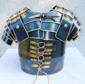 Armadura Roman Lorica segmentata. Casco de centurión galo. Impresionante réplica.