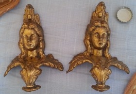 Cerrajería. Adornos en bronce. Para reutilizar o decorar. Pareja