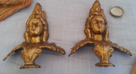 Cerrajería. Adornos en bronce. Para reutilizar o decorar. Pareja