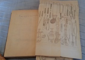 Lámina instrumental médico finales de 1800. Enmarcada y acristalada
