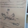 Lámina instrumental médico finales de 1800. Enmarcada y acristalada