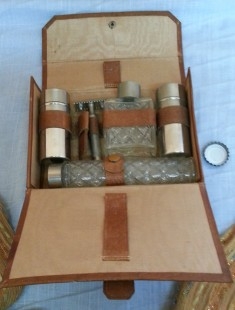 Set de afeitado vintage. Neceser de viaje. Old shaving set