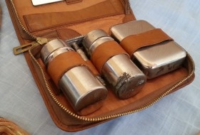 Set de afeitado vintage. Neceser de viaje. Old shaving set