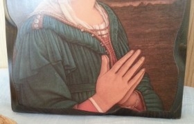 Icono religioso pintado sobre tabla de madera maciza. Años 90