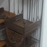 Estantería vintage en hierro y mimbre. Años 80. Fuerte y pesada. Buen estado.