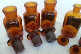 Frascos de Farmacia. Colección de 6 unidades.