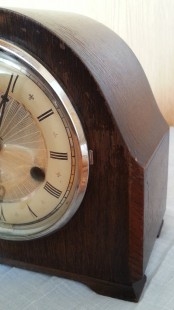 Reloj de chimenea en madera. Años 60-70.Marca SMITHS