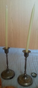 Candelabros en estaño. Veleros pequeño tamaño. Velas incluidas.