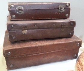 Maletas antiguas. Conjunto de 3 maletas años 40. Fantásticas.