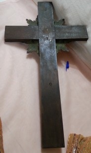 Crucifijo en madera y Cristo en bronce. VIntage. Años 70