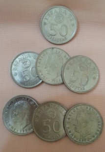 Monedas. Pesetas ESPAÑA 82 MUNDIAL. 7 Pixzas.