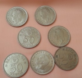 Monedas. Pesetas ESPAÑA 82 MUNDIAL. 7 Pixzas.