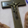 Crucifijo años 70. Cruz de madera y Cristo en metal.