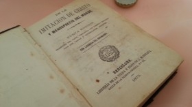 Libro religioso. Imitación de Cristo. Año 1875.