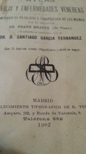 Atlas de Sífilis y Enfermedades Venéreas. Año 1902. Libro centenario.