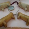 Zuecos en miniatura. Colección de 2 parejas. Madera. Artesanía