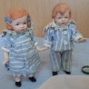 Muñecas de porcelana. Pareja. Preciosas muñecas de vieja colección.