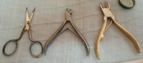 Cortaúñas. Conjunto de manicura vintage. 3 piezas.