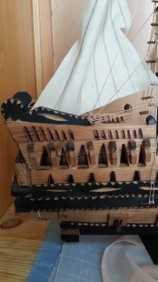 Barco. Maqueta galeón en madera. Impresionante tamaño.