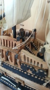 Barco. Maqueta galeón en madera. Impresionante tamaño.