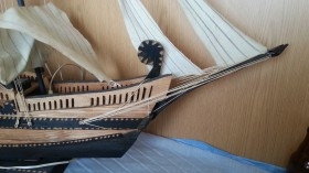 Barco. Maqueta galeón en madera. Impresionante tamaño.