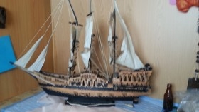 Barco. Maqueta galeón en madera. Impresionante tamaño.