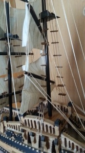 Barco. Maqueta galeón en madera. Impresionante tamaño.