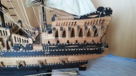 Barco. Maqueta galeón en madera. Impresionante tamaño.