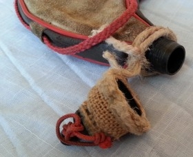 Bota de vino. Pellejo en piel. Fabricada en España.