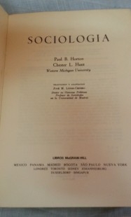 Libro antiguo. Sociología. Año 1976