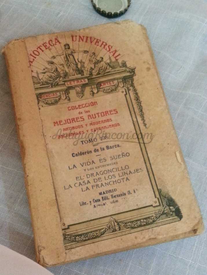 Libro antiguo. Biblioteca Universal. Calderón de la Barca. Año 1926.