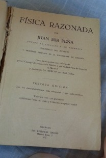 Libro antiguo. Física Razonada.. Año 1932.