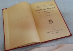 Libro antiguo. Tirso de Molina. Año 1936.