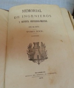 Libro antiguo. Comandancia Ingenieros de Melilla. Año1875.