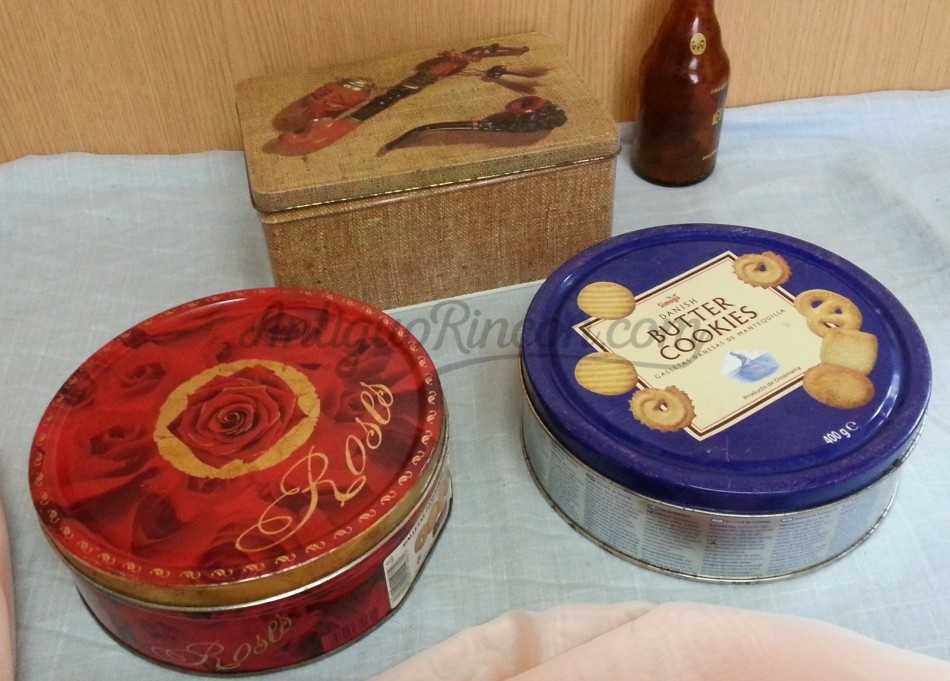 Latas de galletas para decoración. Tres unidades. Vacías.