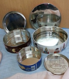 Latas de galletas para decoración. Tres unidades. Vacías.