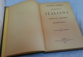 Libro antiguo de Gramática Italiana. Ollendorff reformado.