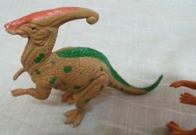 Dinosaurios de juguete. Fabricados en plástico y goma.