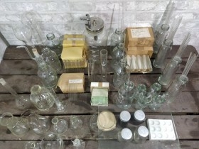 juego de probetas de vidrio, antiguo laboratori - Compra venta en  todocoleccion
