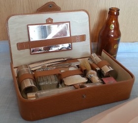 Barbería. Set de afeitado vintage. Set de viaje. Old shaving set