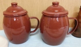 Puchero Esmaltado. Capacidad 1L. Pareja. Nuevos