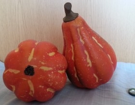 Calabaza alargada roja. Imitación. 2 Unidades.