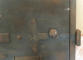Puerta de Horno en madera. Objeto ficticio.