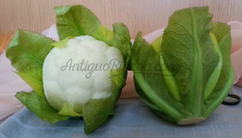 Coliflor natural. Imitación alimentos. 7 Dos unidades.