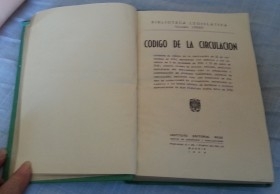 Libro. Código de la Circulación. Año 1958.