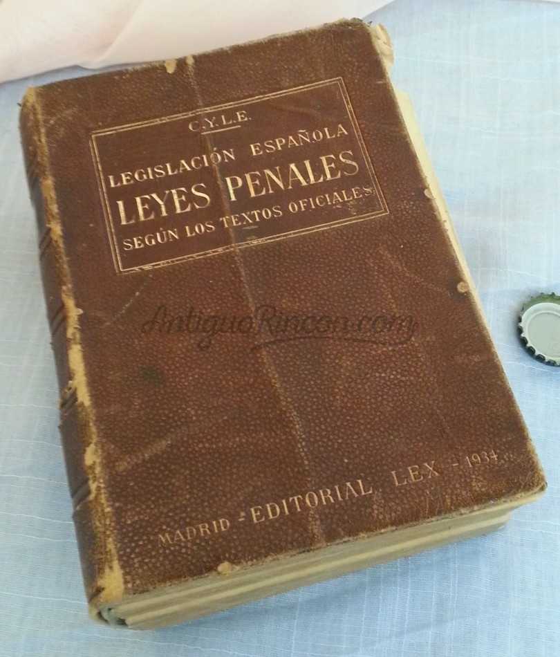 Libro Leyes Penales. Año 1934. Libro Leyes Penales. Año 1934.