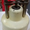 Laboratorio. Conjunto vintage de centrifugadora de laboratorio y soporte tubos de ensayo.