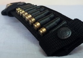 Canana completa con balas de atrezzo. Balas de 9 mm. Banda para cinturón policial.