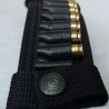 Canana completa con balas de atrezzo. Balas de 9 mm. Banda para cinturón policial.